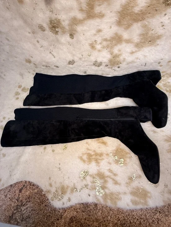 Kenneth Cole Over-The-Knee Boot Ellouise Excellent Women's Leather Suede Black 7 - Picture 7 of 8